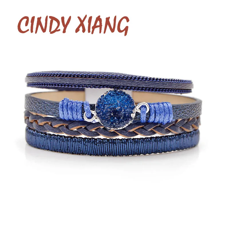 CINDY XIANG New Arrival 3 Colors Choose Twisted Leather Chain Bracelets For Women And Men Stone Cuff Bangles Summer Style
CINDY XIANG New Arrival 3 Colors Choose Twisted Leather Chain Bracelets For Women And Men Stone Cuff Bangles Summer Style