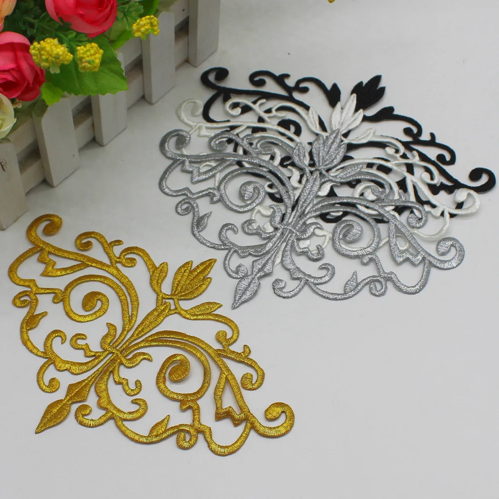 YACKALASI 10 Pieces/Lot Iron On Appliques Gold Embroidered Budges Appliqued Gold Metallic Patches 3D Floral Cosplay 16cm*12cm
YACKALASI 10 Pieces/Lot Iron On Appliques Gold Embroidered Budges Appliqued Gold Metallic Patches 3D Floral Cosplay 16cm*12cm
