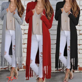 Fashion Women's Tassel Cardigan Jacket Outerwear Tops Spring Autumn Warm Knitted Jacket Irregular Open Front Solid Colors Coat
Fashion Women's Tassel Cardigan Jacket Outerwear Tops Spring Autumn Warm Knitted Jacket Irregular Open Front Solid Colors Coat