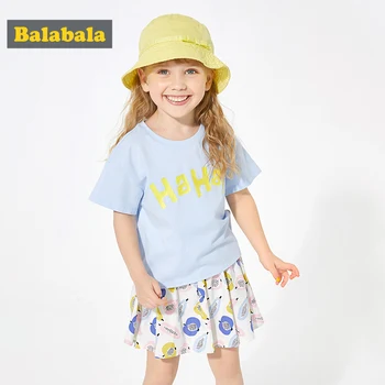 Balabala Children clothing set girls suit summer 2019 new baby short sleeved T-shirt +skirt+shorts three piece sets
Balabala Children clothing set girls suit summer 2019 new baby short sleeved T-shirt +skirt+shorts three piece sets