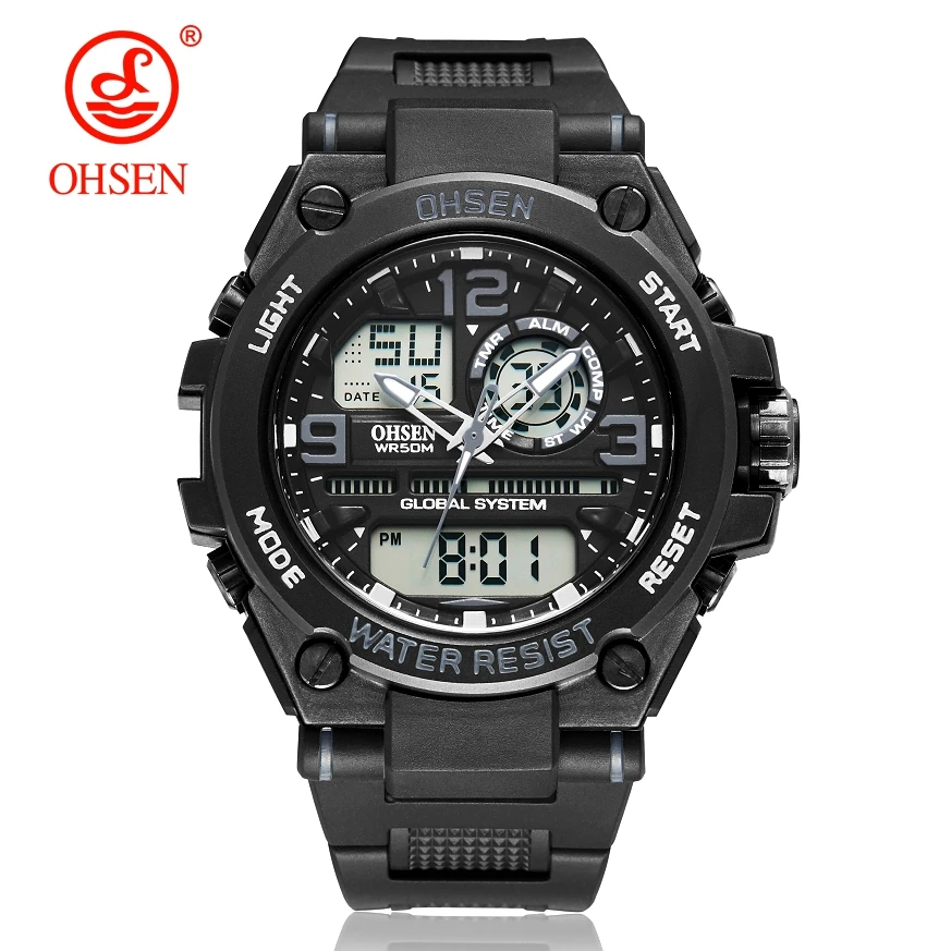 2019 OHSEN Fashion Digital Quartz Men Sport Wristwatch Black Rubber Band Gold Waterproof LED Watch Hand Clock relogio masculino
2019 OHSEN Fashion Digital Quartz Men Sport Wristwatch Black Rubber Band Gold Waterproof LED Watch Hand Clock relogio masculino