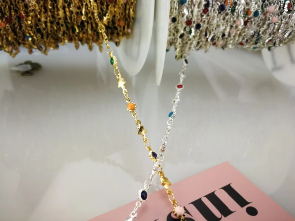 MYLONGINGCHARM BulkSale 10 feet shiny gold Multicolor Enamel Chain 5mm chain F152-raw brass material soldered links
MYLONGINGCHARM BulkSale 10 feet shiny gold Multicolor Enamel Chain 5mm chain F152-raw brass material soldered links