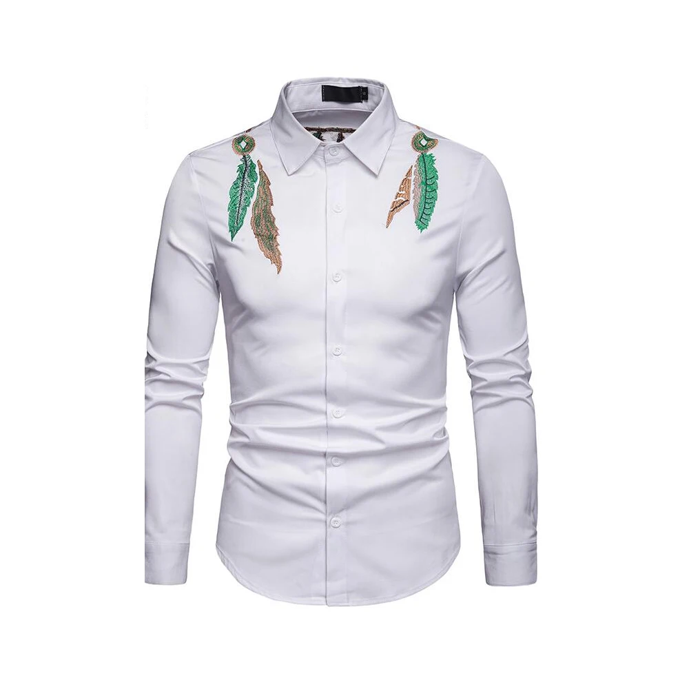 Male's Turn-down Collar Shirt With Embroiders Men's Casual Shirts Turn-down Collar Full Sleeves Shirt Fashion Tops New D40
Male's Turn-down Collar Shirt With Embroiders Men's Casual Shirts Turn-down Collar Full Sleeves Shirt Fashion Tops New D40