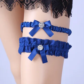 Wedding Garters set Sapphire Lace Rhinestone Bowknot Sexy Garters for Women/Bride Thigh Ring Bridal Leg Garter
Wedding Garters set Sapphire Lace Rhinestone Bowknot Sexy Garters for Women/Bride Thigh Ring Bridal Leg Garter