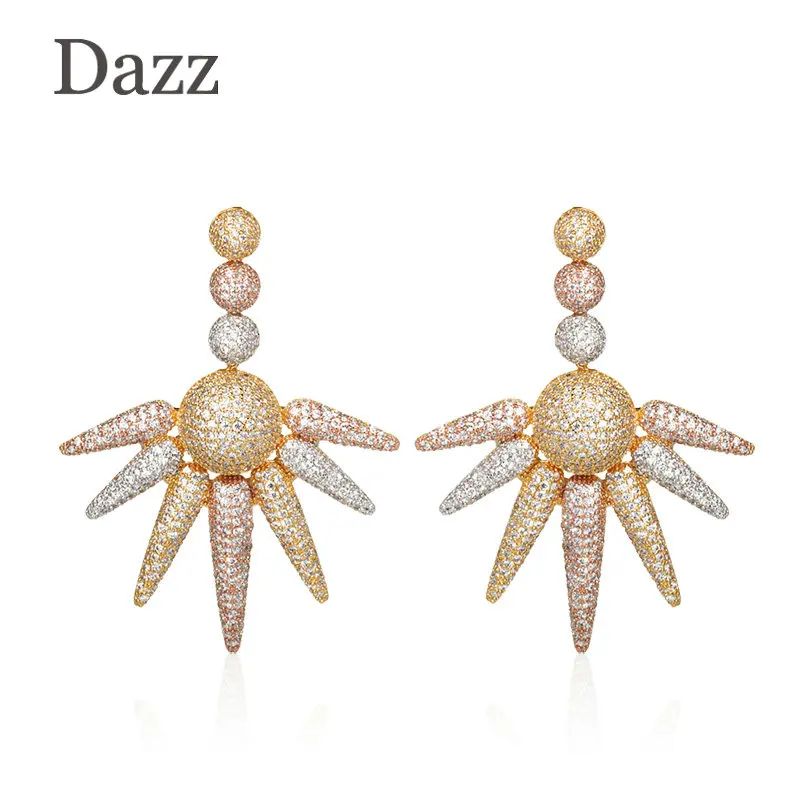 Dazz Luxury Large Dangle Earrings Dubai Style Botanical Shape Full Zircon Jewelry Women African Wedding Banquet Ear Accessories
Dazz Luxury Large Dangle Earrings Dubai Style Botanical Shape Full Zircon Jewelry Women African Wedding Banquet Ear Accessories