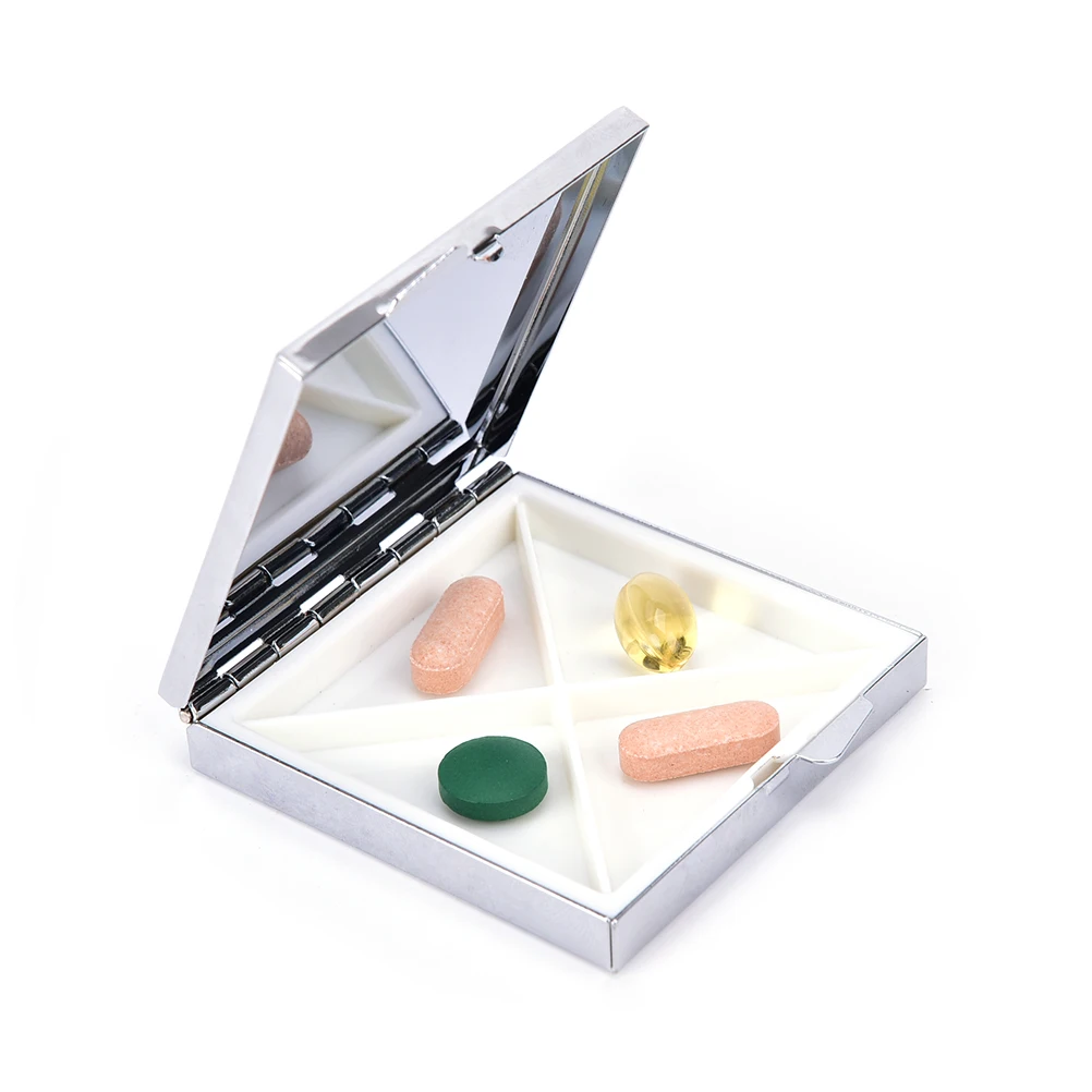 1Pc 4 Grid Portable Metal PillBox Square Medicine Holder Pill Storage Box Silver Color Hot Sale
1Pc 4 Grid Portable Metal PillBox Square Medicine Holder Pill Storage Box Silver Color Hot Sale