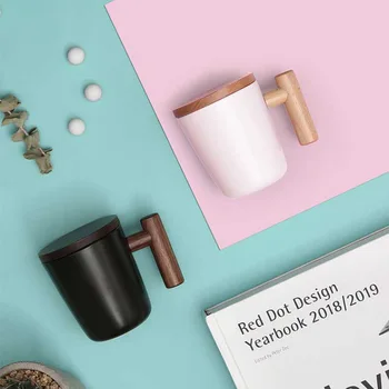 350ML Ceramic Wooden Handle Coffee Mug with Lid Brief Drinking Cup Couple Water Tea Milk Beer Mugs Home And Office Drinkware
350ML Ceramic Wooden Handle Coffee Mug with Lid Brief Drinking Cup Couple Water Tea Milk Beer Mugs Home And Office Drinkware