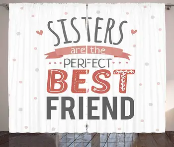 Quote Curtains Emotional Sisterhood Quote Sisters are The Perfect Best Friend with Calligraphy Print Living Room Bedroom Window
Quote Curtains Emotional Sisterhood Quote Sisters are The Perfect Best Friend with Calligraphy Print Living Room Bedroom Window