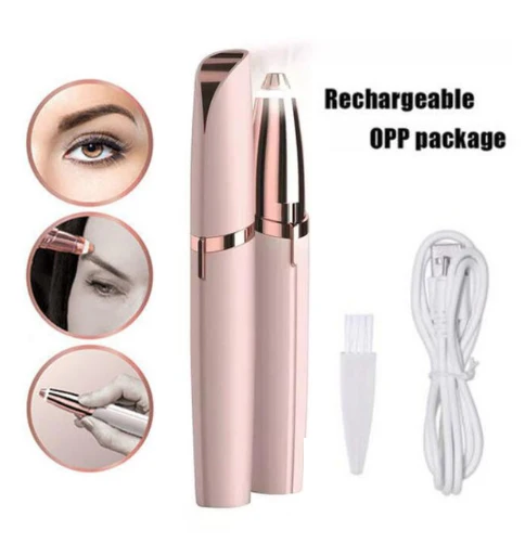 

Mini Electric Eyebrow Trimmer Lipstick Brows Pen Hair Remover Painless Eye brow Razor Epilator with USB cable OPP Package