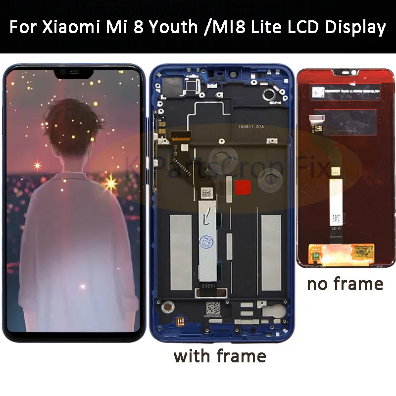 Xiaomi Mi8 Lite LCD Display Touch Screen Digitizer Assembly For Xiaomi Mi8 Lite LCD Youth 8X Mi 8 Lite LCD Screen with frame
Xiaomi Mi8 Lite LCD Display Touch Screen Digitizer Assembly For Xiaomi Mi8 Lite LCD Youth 8X Mi 8 Lite LCD Screen with frame