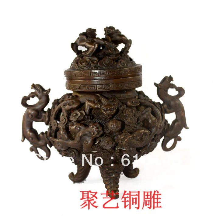 Copper incense burner lucky incensing aromatherapy furnace lucky Bronze statue copper
Copper incense burner lucky incensing aromatherapy furnace lucky Bronze statue copper