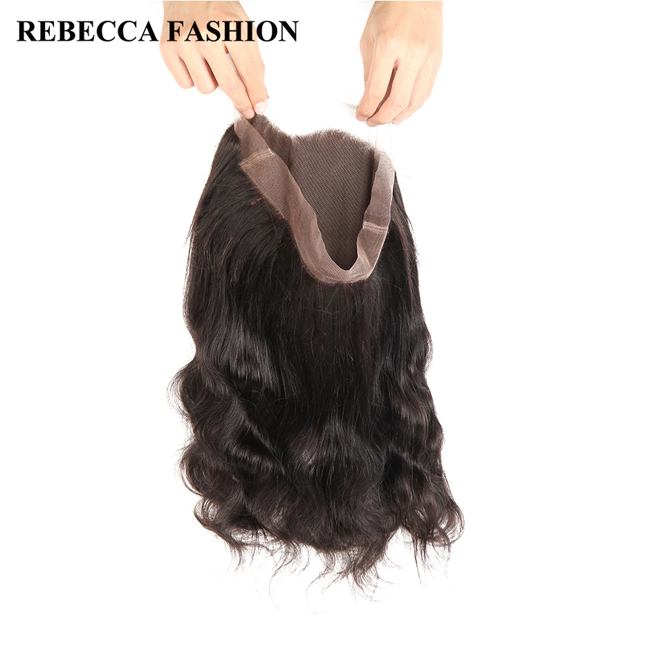 Rebecca 360 Lace Frontal Closure With Baby Hair Brazilian Body Wave 100% Remy Human Free Shipping | Шиньоны и парики