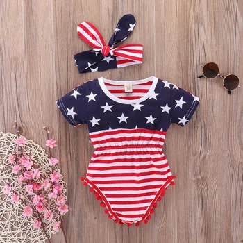 Newborn Baby Girl Romper Jumpsuit Infant Baby Boys&Girls 4th of July Stars and Stripe Patriotic Romper Outfits Set
Newborn Baby Girl Romper Jumpsuit Infant Baby Boys&Girls 4th of July Stars and Stripe Patriotic Romper Outfits Set