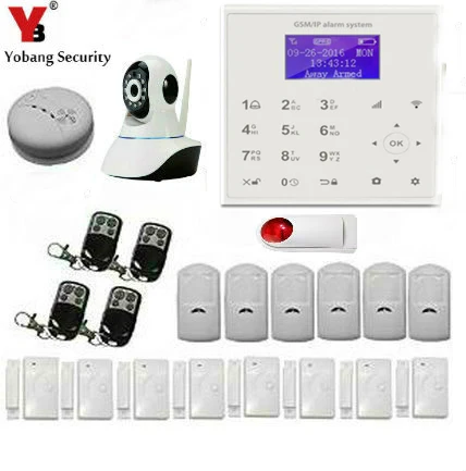 Yobang Security IOS/Android App Control Home Security Alarm System Wifi 720P IP Camera WIFI GSM SMS Alarm Kits Smoke/Fire Alarm
Yobang Security IOS/Android App Control Home Security Alarm System Wifi 720P IP Camera WIFI GSM SMS Alarm Kits Smoke/Fire Alarm