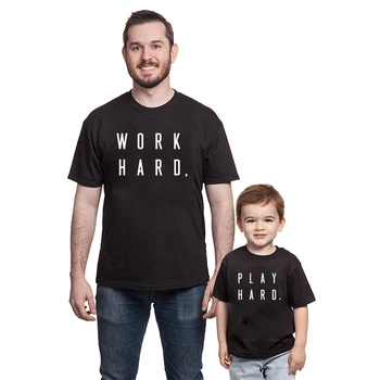 1pcs Work Hard and Play Hard Family Matching Clothes Daughter Dad Outfits Casual T-shirts Family Look Father Son Clothing
1pcs Work Hard and Play Hard Family Matching Clothes Daughter Dad Outfits Casual T-shirts Family Look Father Son Clothing