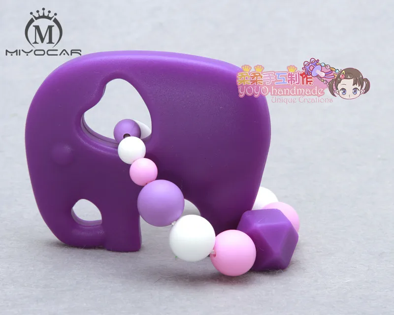 MIYOCAR Silicone purple Elephant beads Teething Ring baby teether Handmade FDA Food Grade silicone teether toy chewable teether
MIYOCAR Silicone purple Elephant beads Teething Ring baby teether Handmade FDA Food Grade silicone teether toy chewable teether