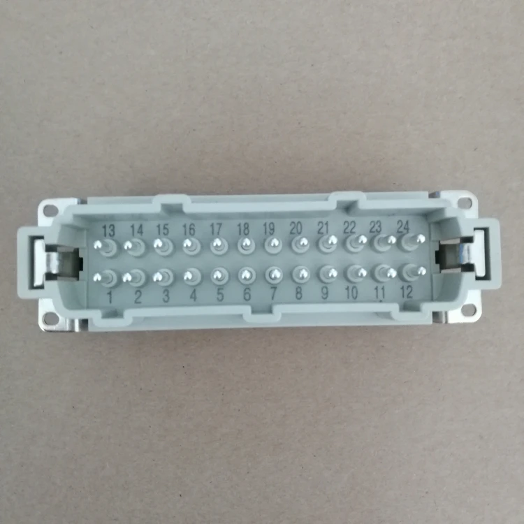 Heavy-duty connector hdc-he-024 F/M24 core double-button rectangular plug heat flow plug connector.
Heavy-duty connector hdc-he-024 F/M24 core double-button rectangular plug heat flow plug connector.