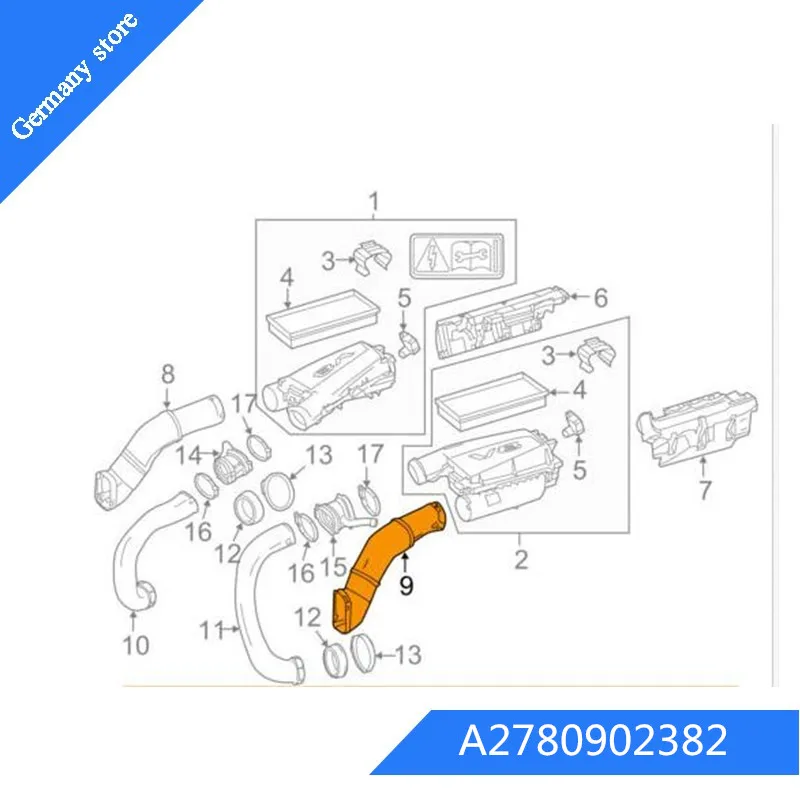Air Cleaner Intake-Inlet Duct Tube Hose Left/Right For MERCEDES BENZ GL CLASS W166 GL450 OEM:A2780902382 A2780902482
Air Cleaner Intake-Inlet Duct Tube Hose Left/Right For MERCEDES BENZ GL CLASS W166 GL450 OEM:A2780902382 A2780902482
