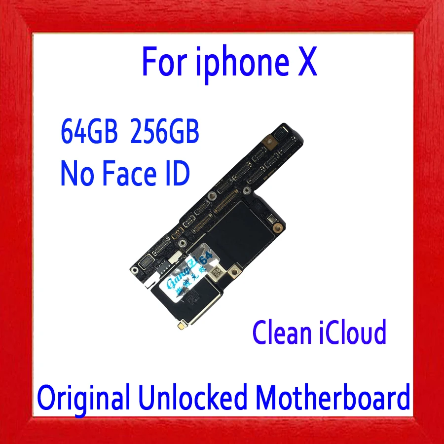64GB 256GB For iPhone X Original Unlocked Motherboard Without Face ID For iPhone X Logic Board Clean iCloud IOS 100% Tested
64GB 256GB For iPhone X Original Unlocked Motherboard Without Face ID For iPhone X Logic Board Clean iCloud IOS 100% Tested