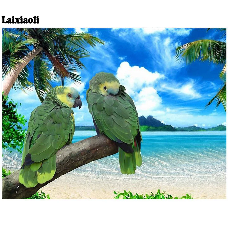 Full Square Drill 5D DIY diamond painting Two parrots sky cloud mountain bird palm tree Embroidery Cross Stitch Kits Decor art
Full Square Drill 5D DIY diamond painting Two parrots sky cloud mountain bird palm tree Embroidery Cross Stitch Kits Decor art