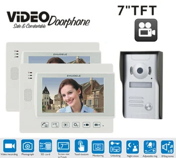 ZHUDELENew 7 Video Door Phone Intercom System SD Card Recording And Photo Taking Wide View angle Rain-proof Outdoor Unit 700TVL
ZHUDELENew 7 Video Door Phone Intercom System SD Card Recording And Photo Taking Wide View angle Rain-proof Outdoor Unit 700TVL