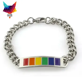 6pcs/lot PB-001 Rainbow jewelry stainless steel id bracelets gay pride jewelry for men Lesbian Bracelet gaypride /stonewall
6pcs/lot PB-001 Rainbow jewelry stainless steel id bracelets gay pride jewelry for men Lesbian Bracelet gaypride /stonewall
