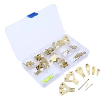 Picture Hangers Professional Golden Photo Frame Hooks Heavy Duty Mount Holder Hanging Kit for Wall Mounting with Pin Nails
Picture Hangers Professional Golden Photo Frame Hooks Heavy Duty Mount Holder Hanging Kit for Wall Mounting with Pin Nails