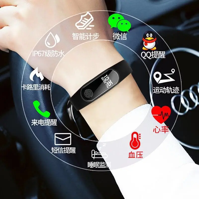 Fitness Smart Bracelet Wristband Watch Heart Rate Monitor Fitness Tracker Waterproof Bluetooth SmartBracelet ABS For Android IOS
Fitness Smart Bracelet Wristband Watch Heart Rate Monitor Fitness Tracker Waterproof Bluetooth SmartBracelet ABS For Android IOS