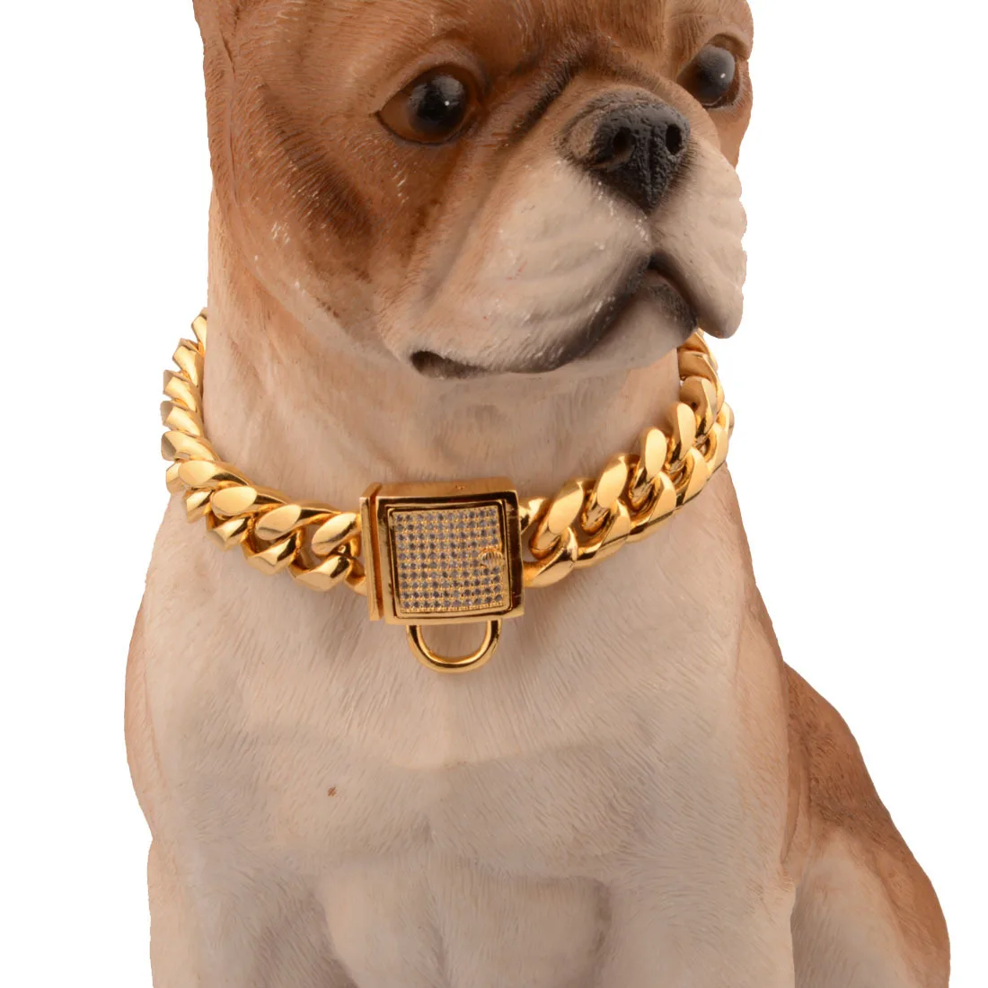 Pet Collar Stainless Steel Dog Collar Gold Plated Curb Cuban Chain Dog Training Walking Dog Necklace for Small Large Dogs
Pet Collar Stainless Steel Dog Collar Gold Plated Curb Cuban Chain Dog Training Walking Dog Necklace for Small Large Dogs