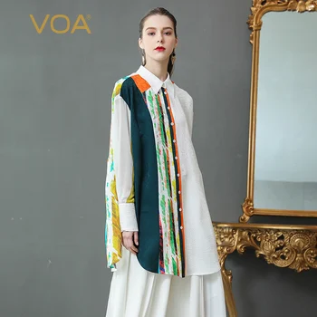 VOA Silk Blouse Plus Size Loose 5XL Shirt White Women Tops Casual Long Sleeve Spring Print Irregular Harajuku Sweet Boho B376
VOA Silk Blouse Plus Size Loose 5XL Shirt White Women Tops Casual Long Sleeve Spring Print Irregular Harajuku Sweet Boho B376