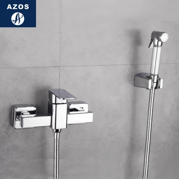 Azos Bidet Faucet Pressurized Shower Nozzle Brass Chrome Cold and Hot Switch Single Function Toilet Pet Bath Bathroom SquarePJPQ
Azos Bidet Faucet Pressurized Shower Nozzle Brass Chrome Cold and Hot Switch Single Function Toilet Pet Bath Bathroom SquarePJPQ