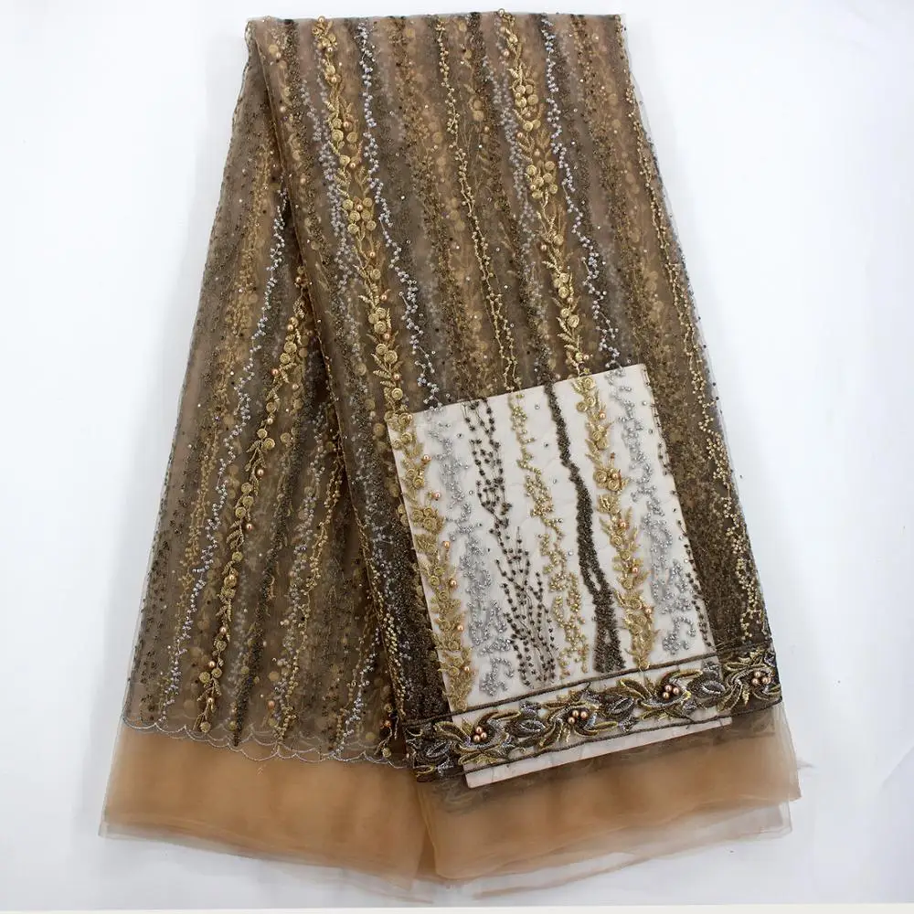 Latest African tulle fabric with beads and stones high quality new design embroidered net lace fabric fashion wedding lace
Latest African tulle fabric with beads and stones high quality new design embroidered net lace fabric fashion wedding lace