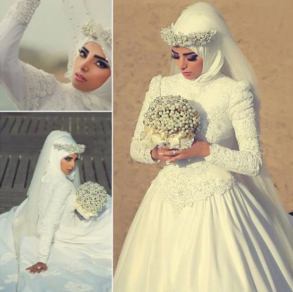 Muslim Wedding Dresses Saudi Arabic Dubai Middle East Vestidos De Novia Vintage Satin Hajab Long Sleeves Bridal Bride Gowns
Muslim Wedding Dresses Saudi Arabic Dubai Middle East Vestidos De Novia Vintage Satin Hajab Long Sleeves Bridal Bride Gowns