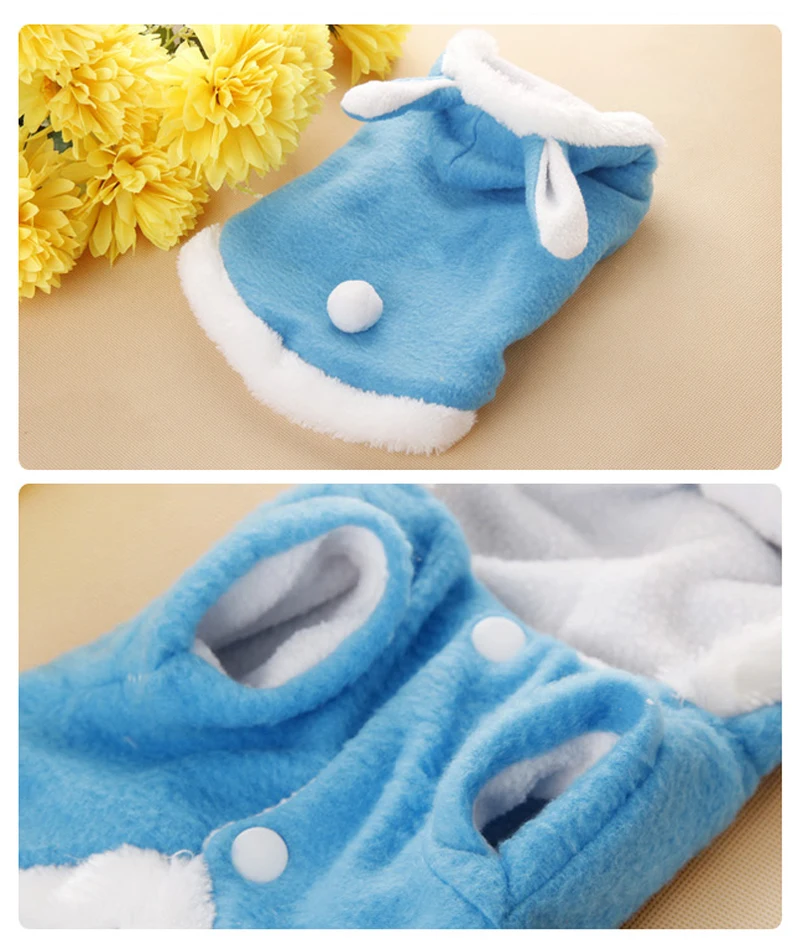 Cute Dog Puppy Rabbit Costume Christmas Pet Dog Clothes Cat Rabbit Hat Hoodie Coat Jackets Winter Warm FleeceDog Outfit (6)