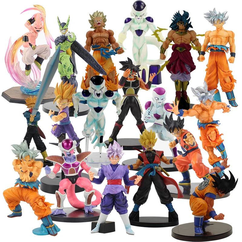 18Styles 13-35cm Dragon Ball Z Super Saiyan Son Goku Blood Majin Boo Gohan Freeza Masked Goku Broli Trunks Cell PVC Figure Toy
18Styles 13-35cm Dragon Ball Z Super Saiyan Son Goku Blood Majin Boo Gohan Freeza Masked Goku Broli Trunks Cell PVC Figure Toy