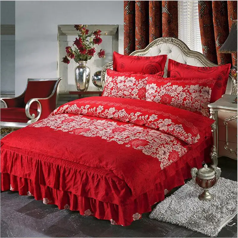 Bedding set queen size Cotton Wedding bed Dust ruffle Bed skirt Flower Plants King Double Korean thicken grind XHS0012
Bedding set queen size Cotton Wedding bed Dust ruffle Bed skirt Flower Plants King Double Korean thicken grind XHS0012