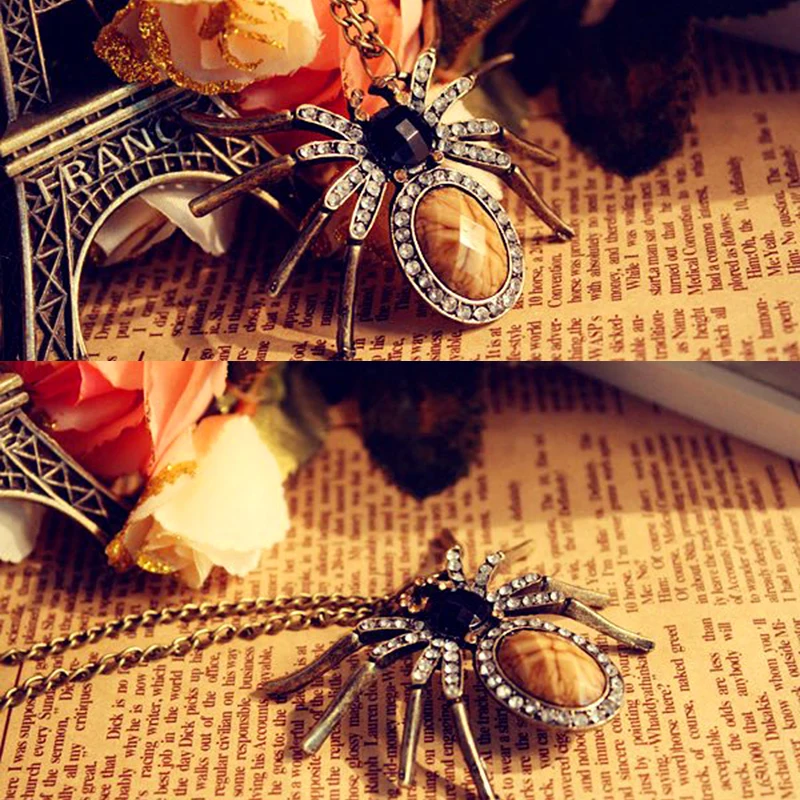 New Fashion Crystal Rhinestone Spider Bead Charm Necklace Pendant Vintage Punk Long Necklace Punk Maxi Jewelry Nc045
New Fashion Crystal Rhinestone Spider Bead Charm Necklace Pendant Vintage Punk Long Necklace Punk Maxi Jewelry Nc045