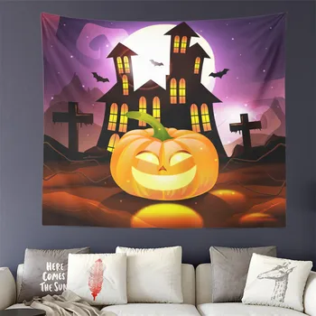 Cartoon Pumpkin Print Tapestry Halloween Night Wall Hanging Church Print Wall Blanket Camping Carpet Living Room Decoration D25
Cartoon Pumpkin Print Tapestry Halloween Night Wall Hanging Church Print Wall Blanket Camping Carpet Living Room Decoration D25