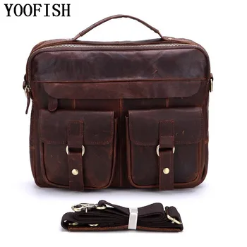 YOOFISH Genuine Leather Bag Casual Men Handbags Cowhide Men Crossbody Bag Men's Travel Bags Laptop Briefcase Bag LJ-880
YOOFISH Genuine Leather Bag Casual Men Handbags Cowhide Men Crossbody Bag Men's Travel Bags Laptop Briefcase Bag LJ-880