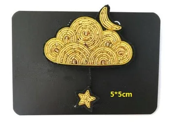 DIY New High quality 3D Hand embroidered badges The golden moon and star Armband applique for Coat Trousers Bag Brooch
DIY New High quality 3D Hand embroidered badges The golden moon and star Armband applique for Coat Trousers Bag Brooch