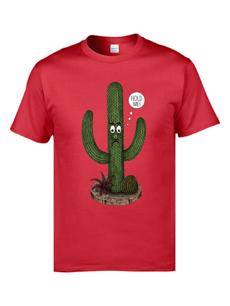 Cactus Love Tshirts Family Short Sleeve Fashionable Crew Neck 100% Cotton Fabric Tops Shirts Tee-Shirt for Men ostern Day Cactus Love red