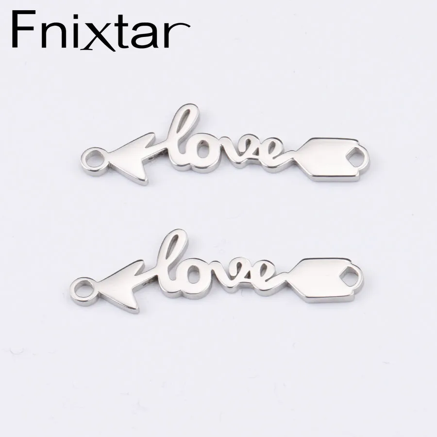 Fnixtar зеркальная полированная нержавеющая сталь любовь стрелы Подвески DIY