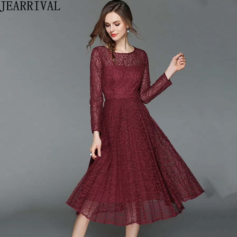 Autumn Fashion Elegant Lace Dress 2018 New Womens Long Sleeve O-Neck Hollow Out Vintage Slim Casual Midi Party Dress Vestidos
Autumn Fashion Elegant Lace Dress 2018 New Womens Long Sleeve O-Neck Hollow Out Vintage Slim Casual Midi Party Dress Vestidos