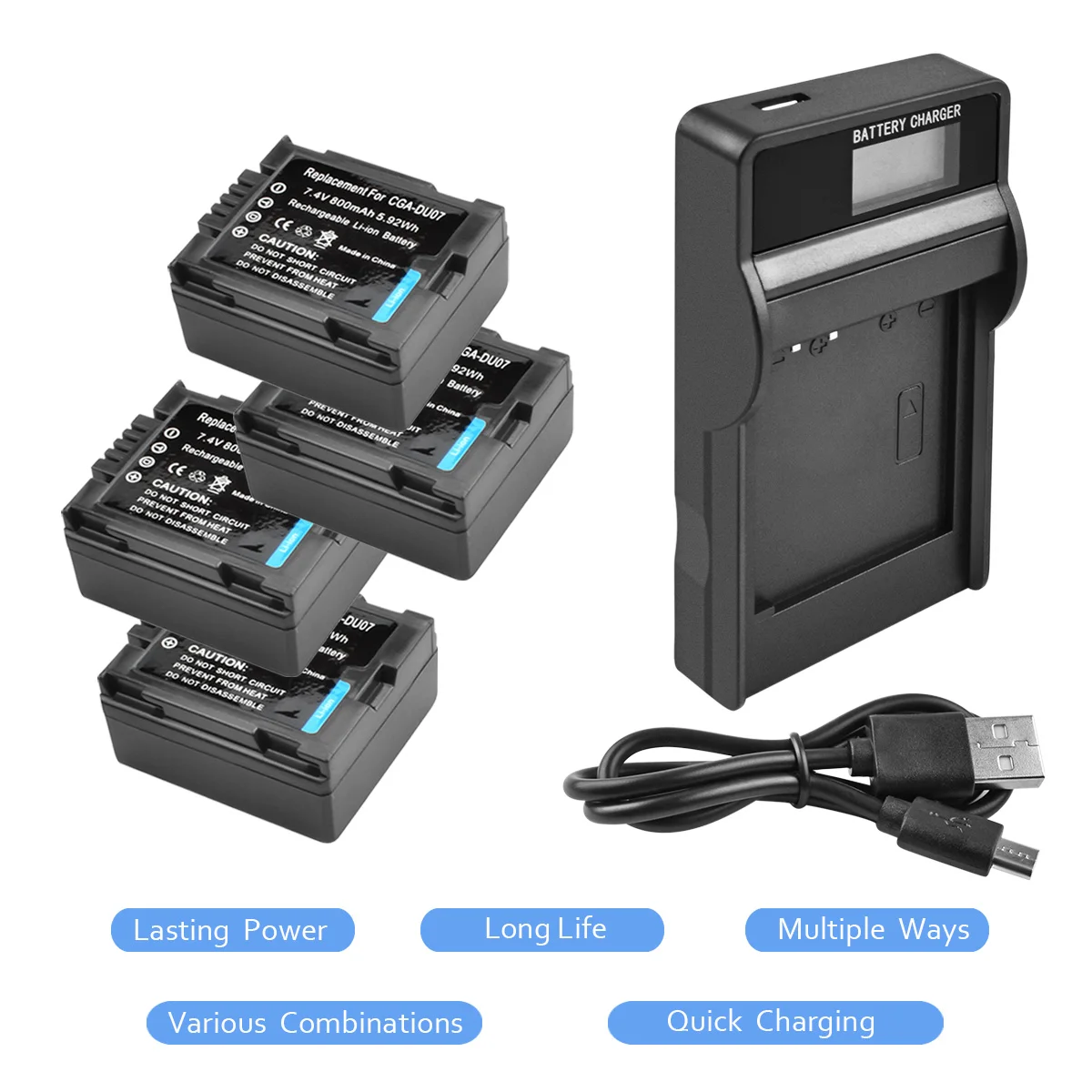 4X 800mAh CGA-DU07 CGA DU07 Li-ion Camera Battery+Battery Charger with LED for PANASONIC CGR-DU06 DU07 NV-GS10 CGA-DU12 L20
4X 800mAh CGA-DU07 CGA DU07 Li-ion Camera Battery+Battery Charger with LED for PANASONIC CGR-DU06 DU07 NV-GS10 CGA-DU12 L20