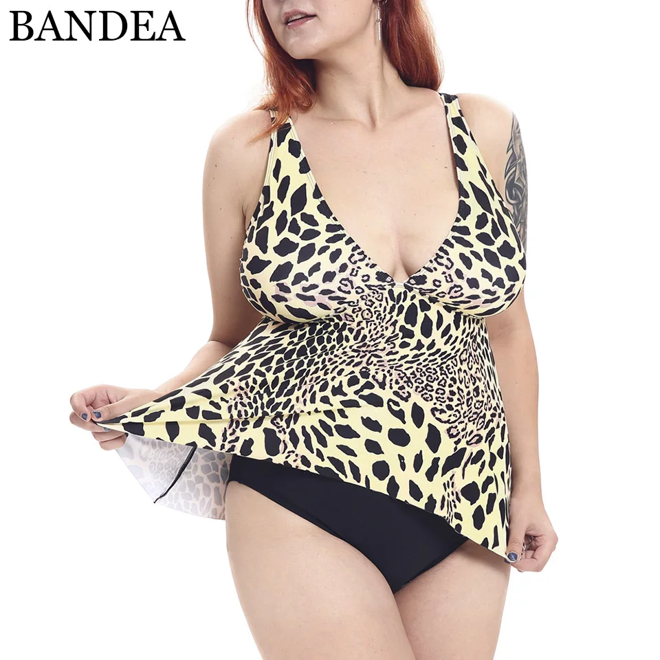 BANDEA Leopard Print Tankini Set Swimwear women Bathing Suit Plunge Skirted Ruffle Mid Waist Bottom Beachwear Plus Size 4XL
BANDEA Leopard Print Tankini Set Swimwear women Bathing Suit Plunge Skirted Ruffle Mid Waist Bottom Beachwear Plus Size 4XL