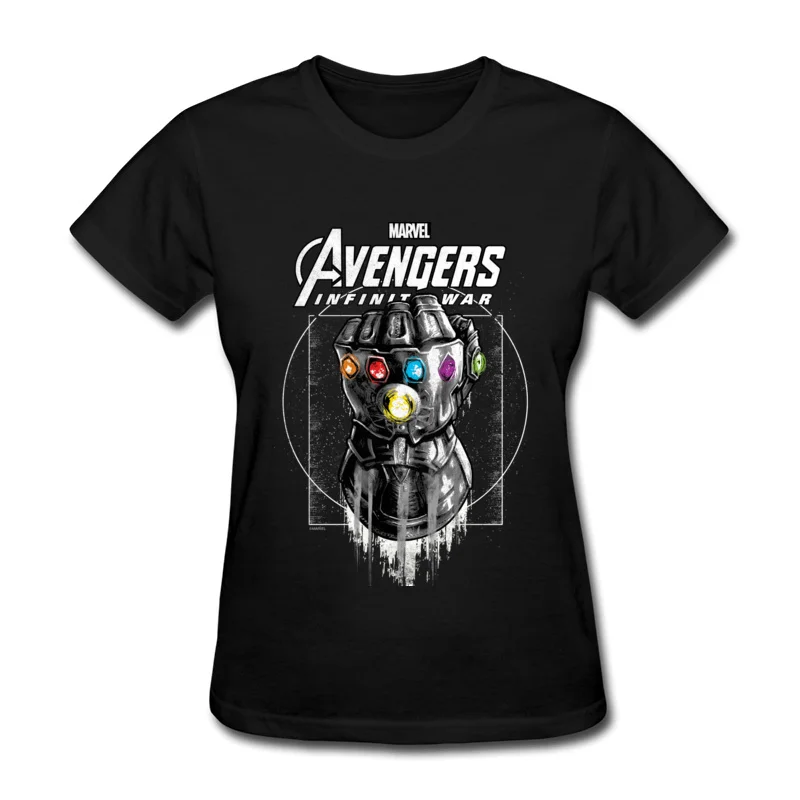 

High Quality Avengers Endgame T Shirt Vintage Gauntlet Women's T-shirts Printed Infinity War Marvel Comic Lady Tee Shirt 2019