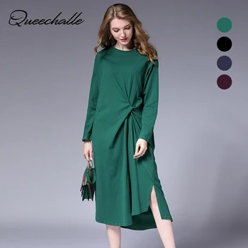 Queechalle Big Size Women Dress Autumn Fashion Split O neck Long Sleeve Asymmetrical Dress Casual XL - 4XL Plus Size Clothes
Queechalle Big Size Women Dress Autumn Fashion Split O neck Long Sleeve Asymmetrical Dress Casual XL - 4XL Plus Size Clothes