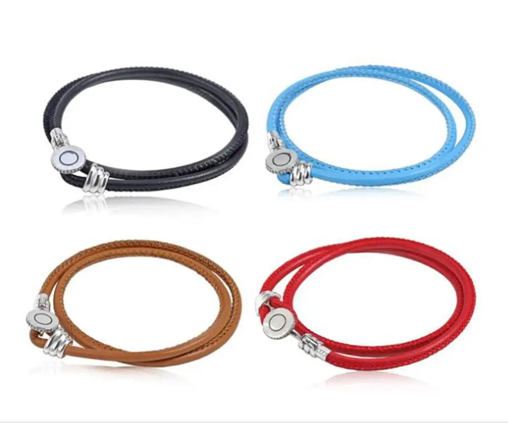 4 Colors Double Leather Bracelet 100% 925 Sterling Silver 4 Colors Double Leather Bracelet Fit European Charms Diy Jewelry
4 Colors Double Leather Bracelet 100% 925 Sterling Silver 4 Colors Double Leather Bracelet Fit European Charms Diy Jewelry
