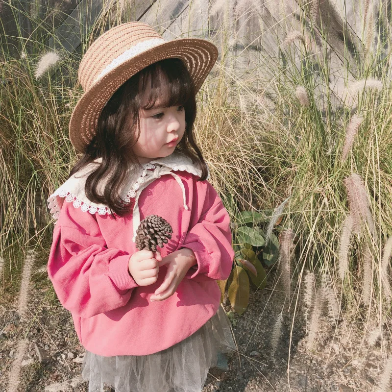 Korean style Spring girls cotton knitted lacework big turn-down collar long sleeve hooides kids loose all-match Tops clothes
Korean style Spring girls cotton knitted lacework big turn-down collar long sleeve hooides kids loose all-match Tops clothes