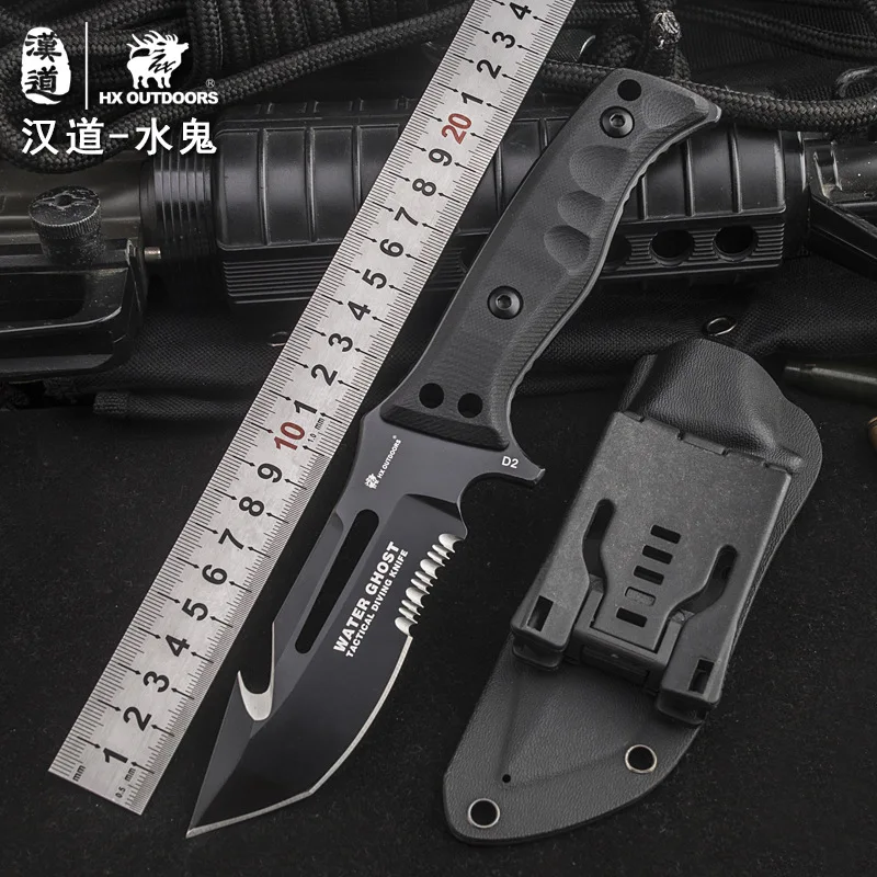 HX открытый водный ghost D2steel Тактический высокопрочный прямой нож Самозащита дикий